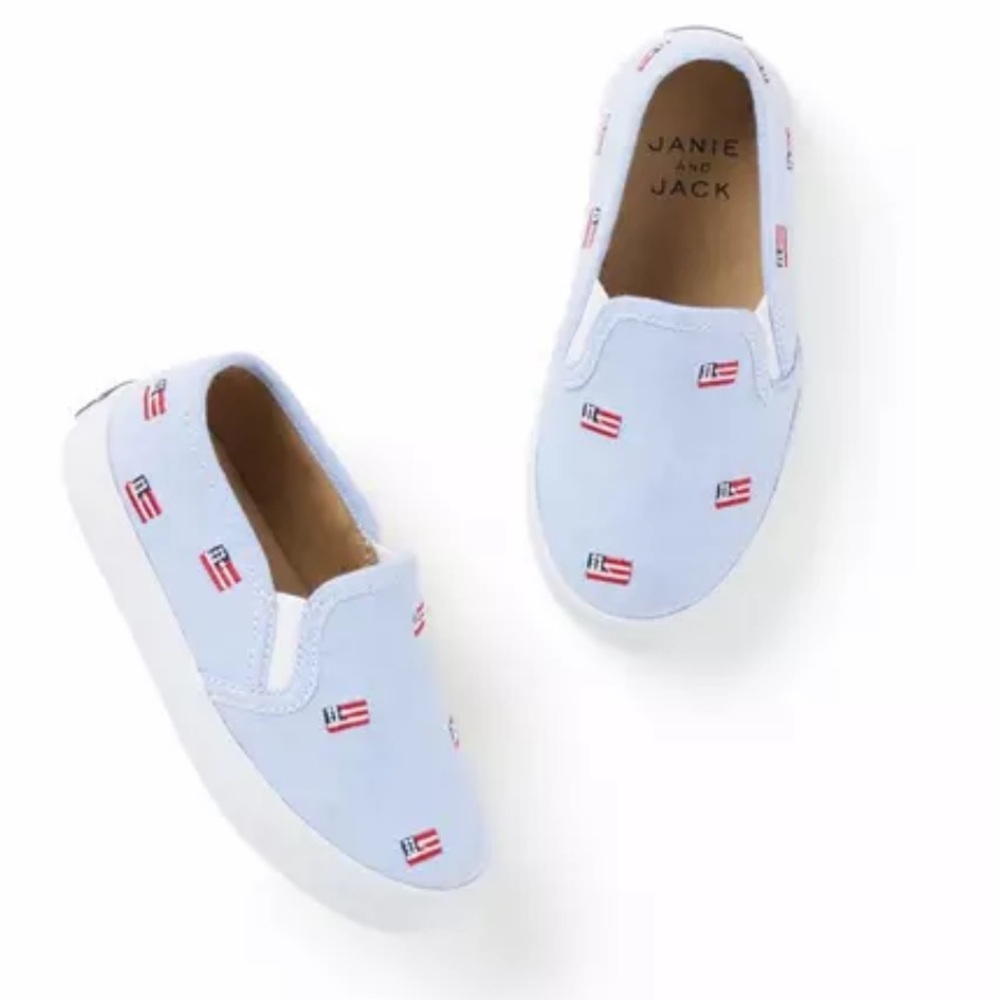 Janie and Jack Blue American Flag Sneakers